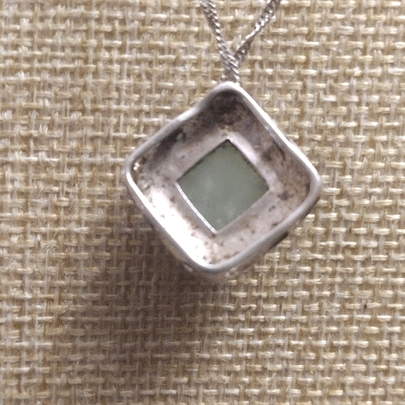 JADE STERLING MARCHASITE NECKLACE - Picture 2 of 4